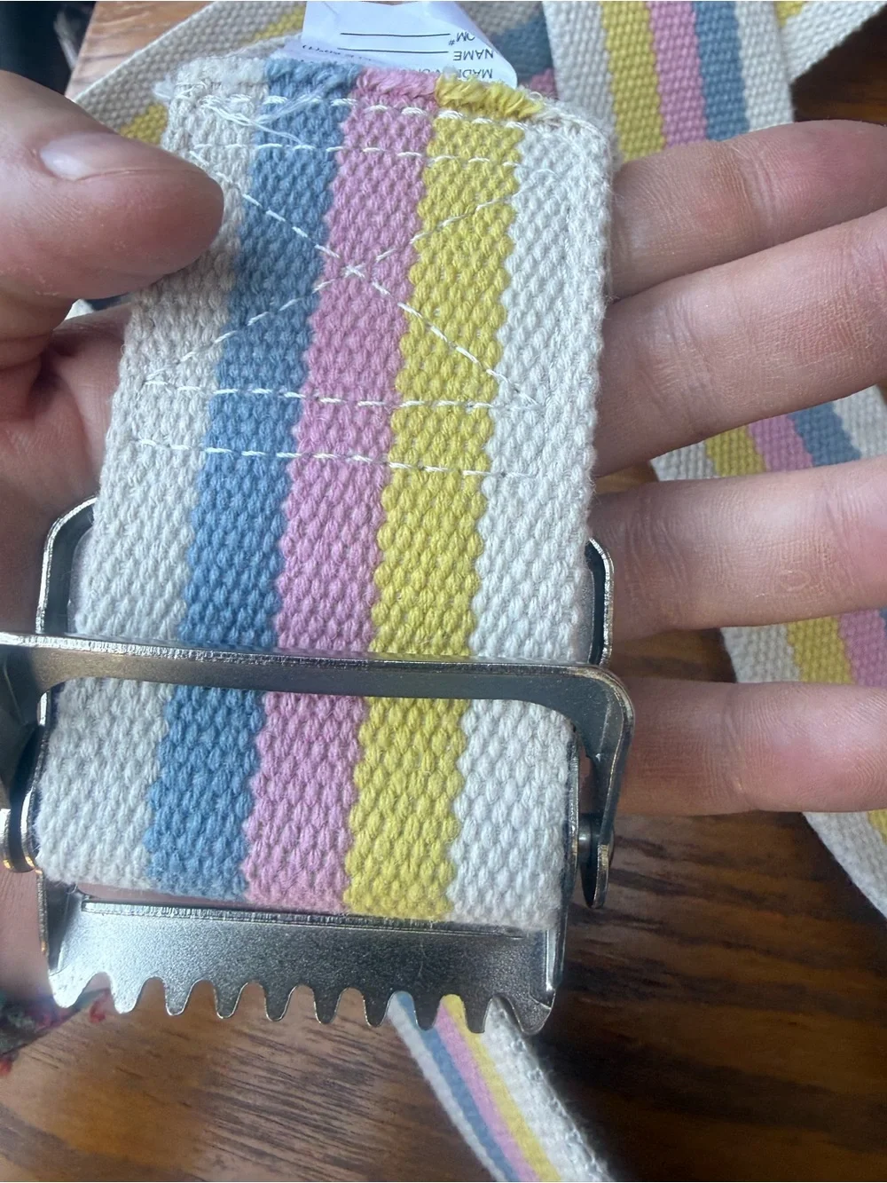 Vintage Belt 100% Cotton Metal Buckle Gait Mobility Unisex 60 inch rainbow Strip